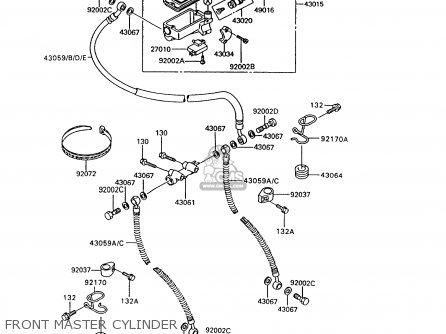 FRONT MASTER CYLINDER - ZG1000A9 1000GTR 1994 UNITED KINGDOM FR NL AR FG NR SD ST