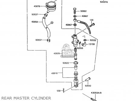 REAR MASTER CYLINDER - ZG1000A9 1000GTR 1994 UNITED KINGDOM FR NL AR FG NR SD ST