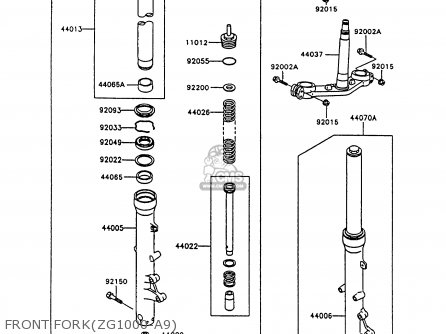 FRONT FORK(ZG1000-A9) - ZG1000A9 1000GTR 1994 UNITED KINGDOM FR NL AR FG NR SD ST