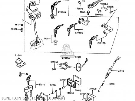 IGNITION SWITCH(ZG1000-A9) - ZG1000A9 1000GTR 1994 UNITED KINGDOM FR NL AR FG NR SD ST