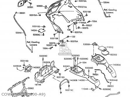 COWLING(ZG1000-A9) - ZG1000A9 1000GTR 1994 UNITED KINGDOM FR NL AR FG NR SD ST