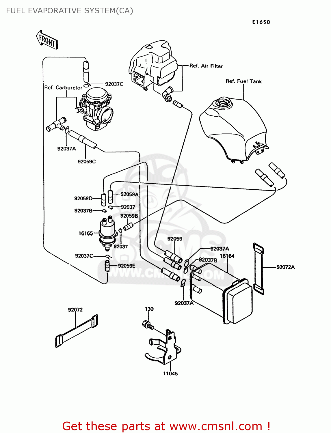 FUEL EVAPORATIVE SYSTEM(CA) ZG1000A9 CONCOURS 1994 USA CALIFORNIA CANADA