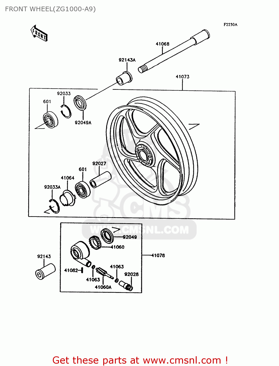 FRONT WHEEL(ZG1000-A9) ZG1000A9 CONCOURS 1994 USA CALIFORNIA CANADA
