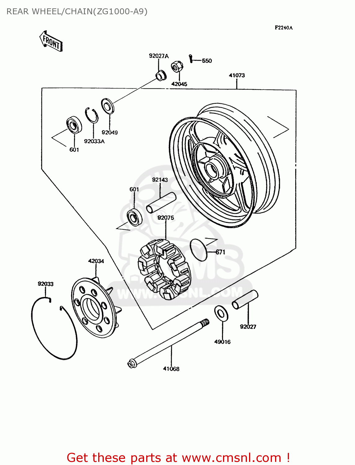 REAR WHEEL/CHAIN(ZG1000-A9) ZG1000A9 CONCOURS 1994 USA CALIFORNIA CANADA