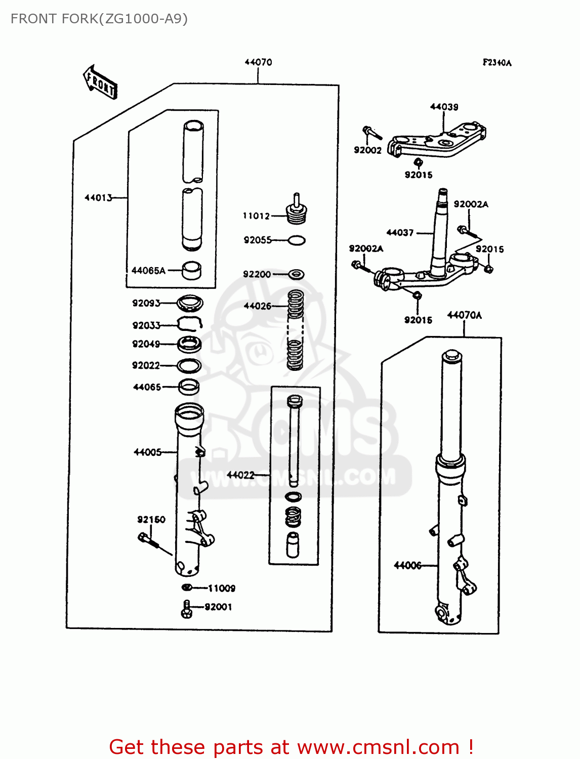 FRONT FORK(ZG1000-A9) ZG1000A9 CONCOURS 1994 USA CALIFORNIA CANADA