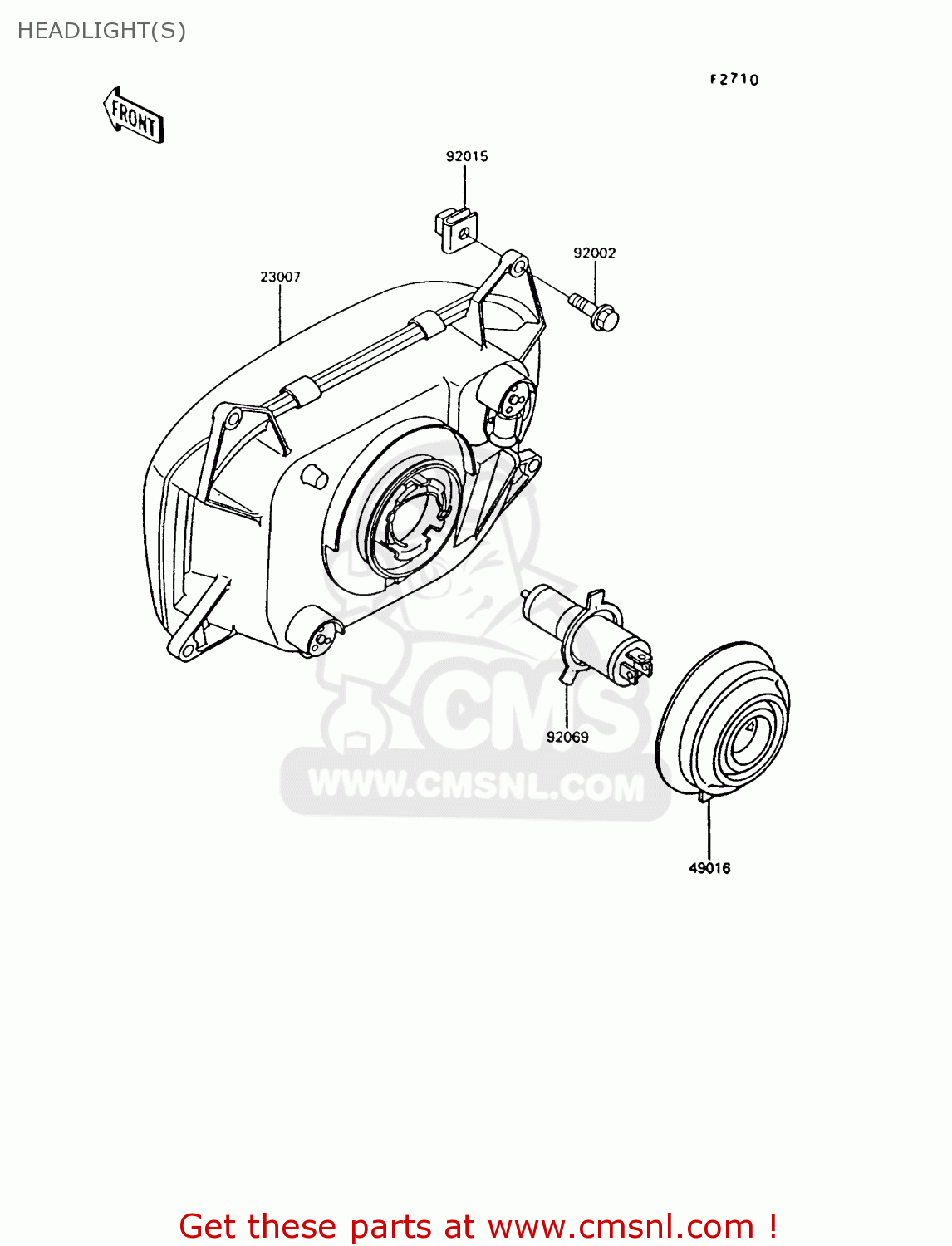 HEADLIGHT(S) ZG1000A9 CONCOURS 1994 USA CALIFORNIA CANADA
