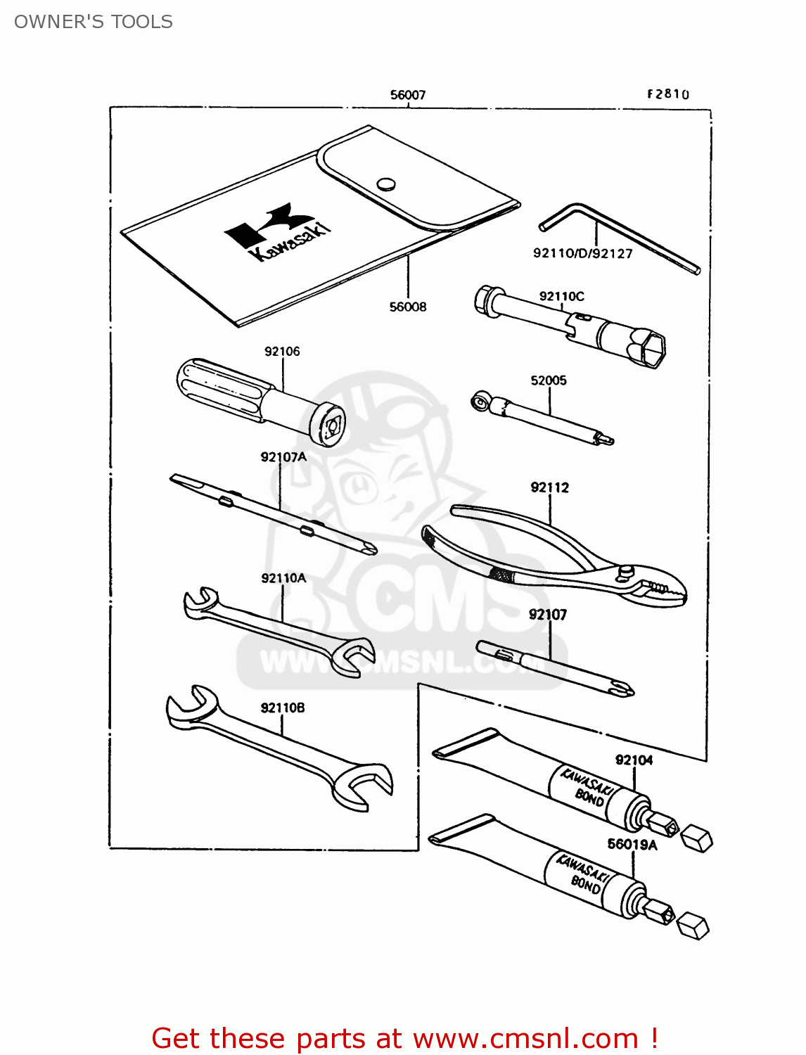 OWNER'S TOOLS ZG1000A9 CONCOURS 1994 USA CALIFORNIA CANADA