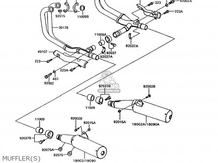 MUFFLER(S) - ZG1000A9 CONCOURS 1994 USA CALIFORNIA CANADA