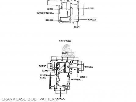 CRANKCASE BOLT PATTERN - ZG1000A9 CONCOURS 1994 USA CALIFORNIA CANADA