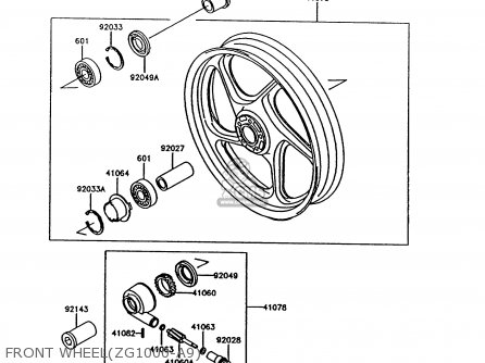 FRONT WHEEL(ZG1000-A9) - ZG1000A9 CONCOURS 1994 USA CALIFORNIA CANADA
