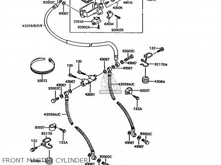 FRONT MASTER CYLINDER - ZG1000A9 CONCOURS 1994 USA CALIFORNIA CANADA