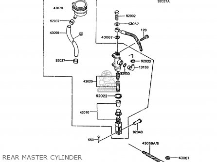 REAR MASTER CYLINDER - ZG1000A9 CONCOURS 1994 USA CALIFORNIA CANADA