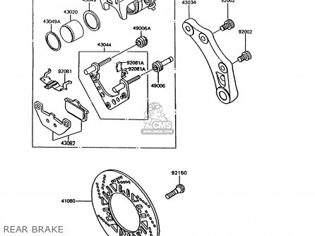 REAR BRAKE - ZG1000A9 CONCOURS 1994 USA CALIFORNIA CANADA
