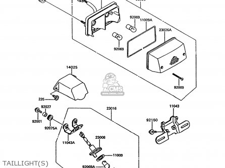 TAILLIGHT(S) - ZG1000A9 CONCOURS 1994 USA CALIFORNIA CANADA