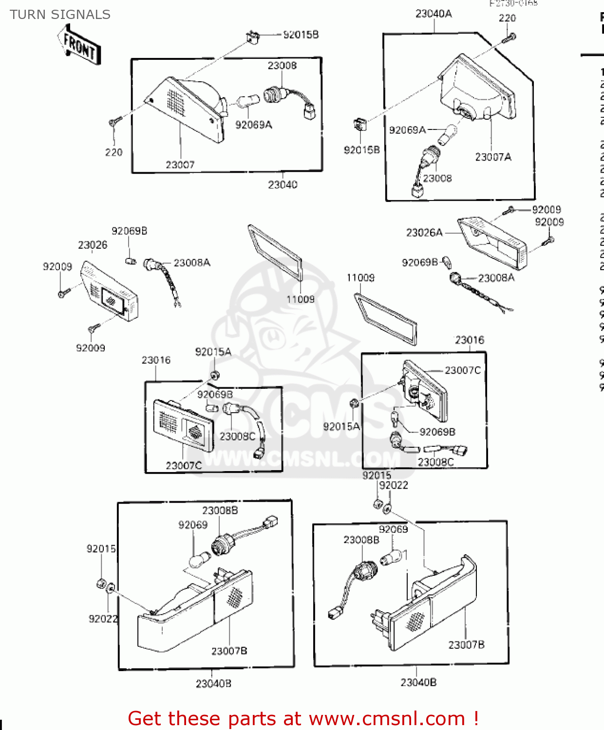 TURN SIGNALS ZG1200A1 VOYAGER XII 1986 USA CALIFORNIA CANADA