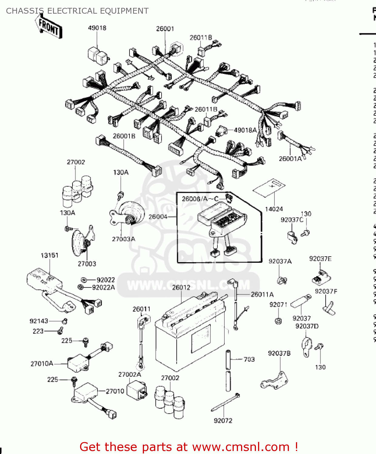 CHASSIS ELECTRICAL EQUIPMENT ZG1200A1 VOYAGER XII 1986 USA CALIFORNIA CANADA