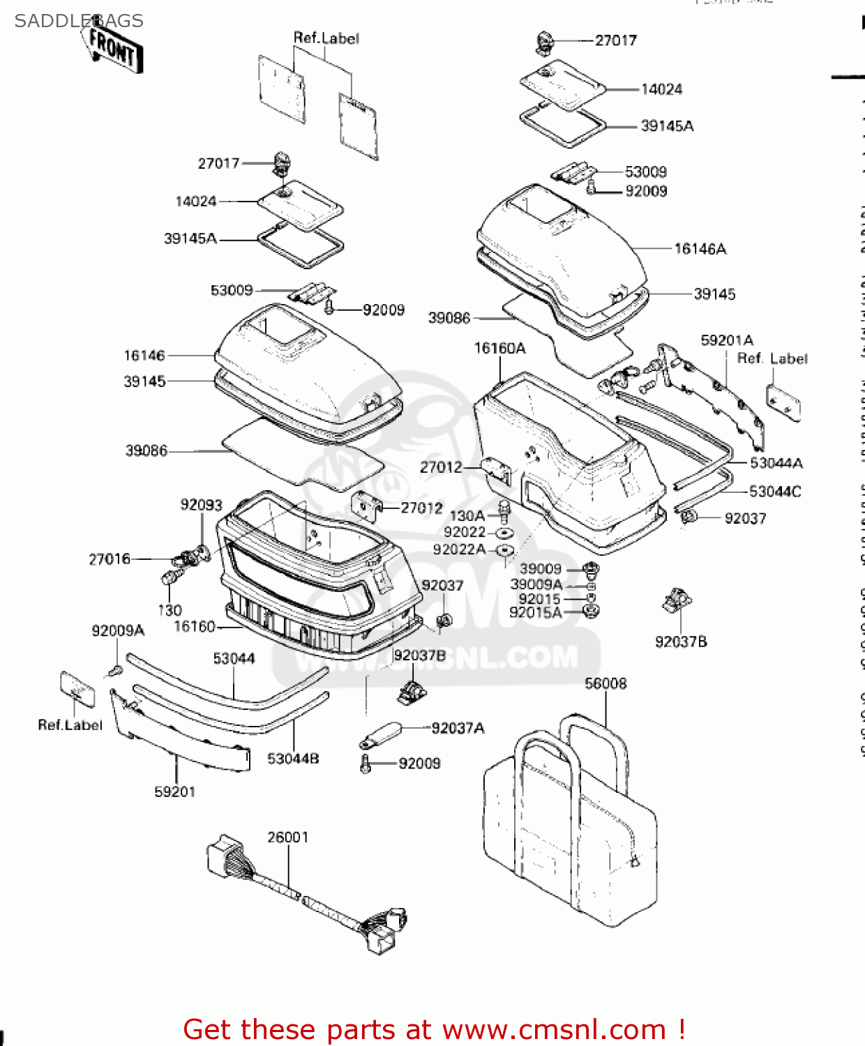 SADDLEBAGS ZG1200A1 VOYAGER XII 1986 USA CALIFORNIA CANADA