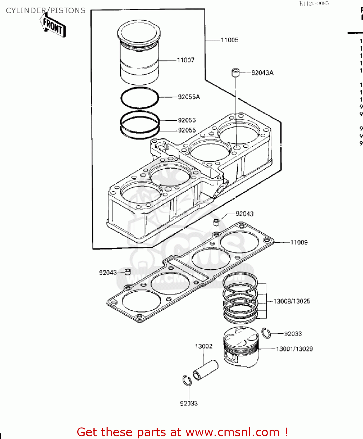 CYLINDER/PISTONS ZG1200A1 VOYAGER XII 1986 USA CALIFORNIA CANADA