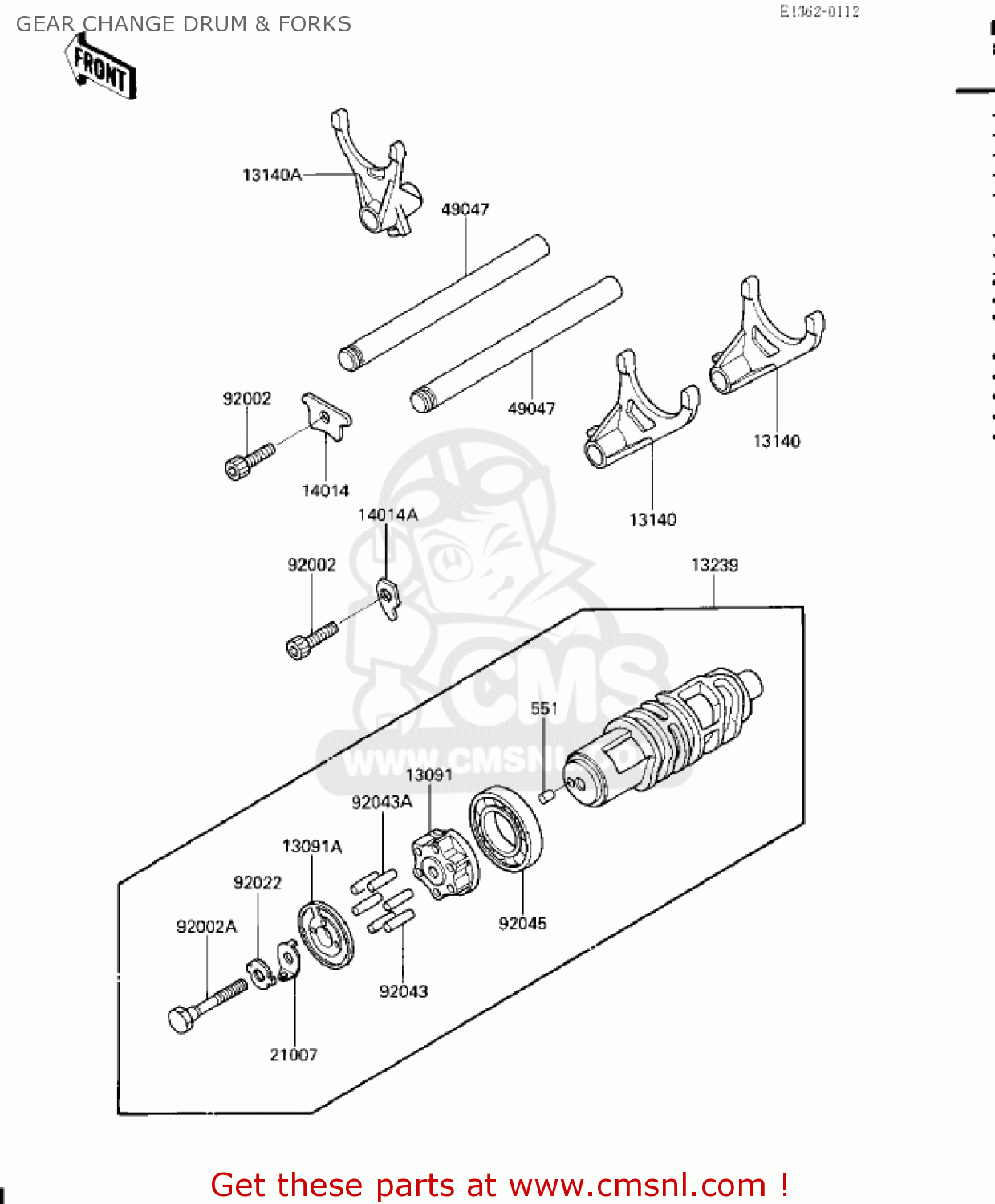 GEAR CHANGE DRUM & FORKS ZG1200A1 VOYAGER XII 1986 USA CALIFORNIA CANADA