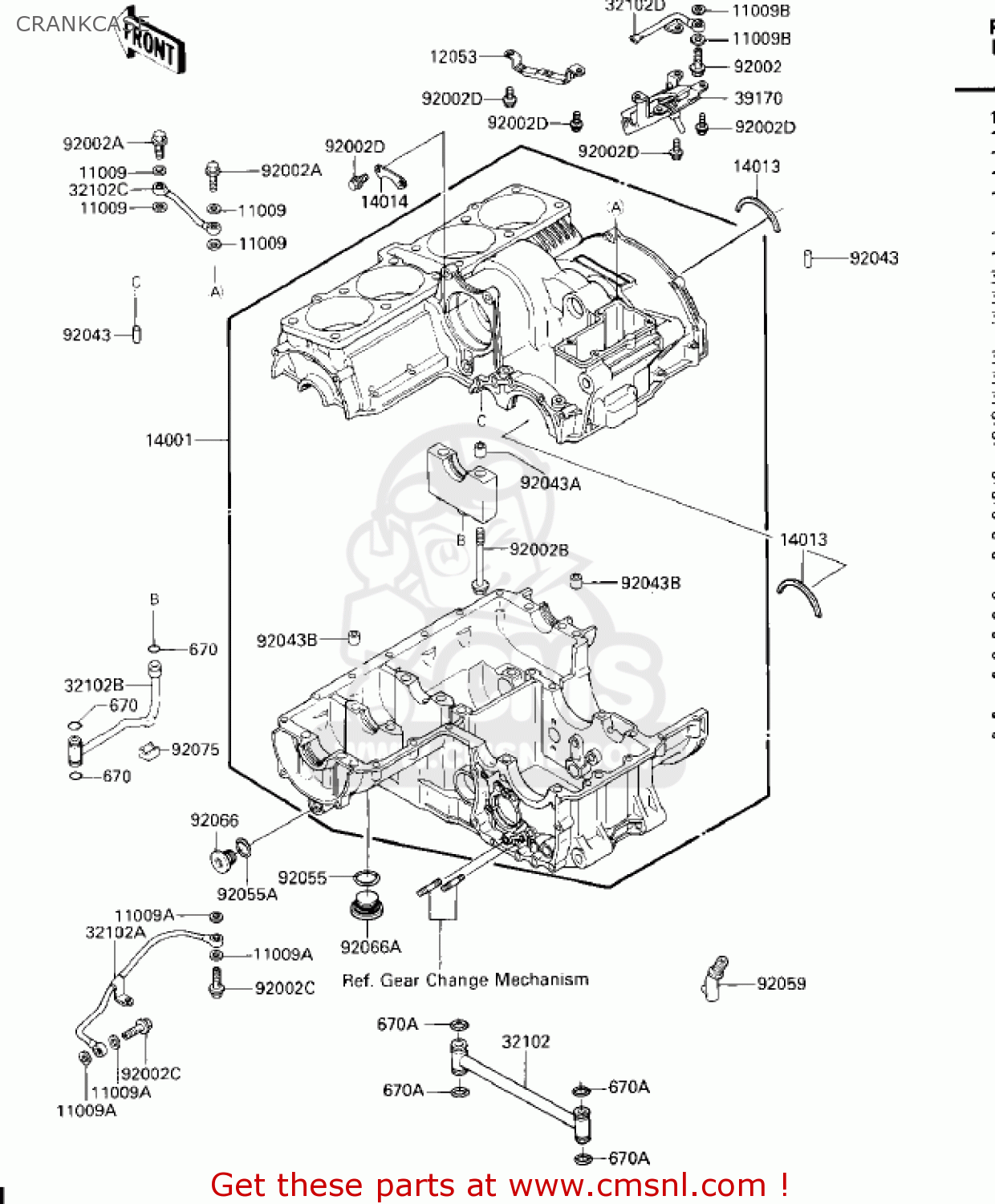 CRANKCASE ZG1200A1 VOYAGER XII 1986 USA CALIFORNIA CANADA