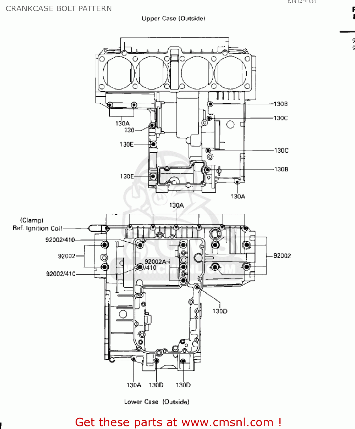 CRANKCASE BOLT PATTERN ZG1200A1 VOYAGER XII 1986 USA CALIFORNIA CANADA