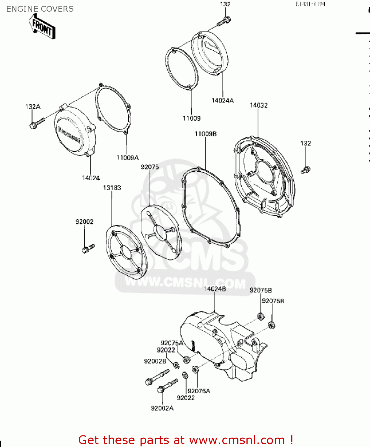 ENGINE COVERS ZG1200A1 VOYAGER XII 1986 USA CALIFORNIA CANADA