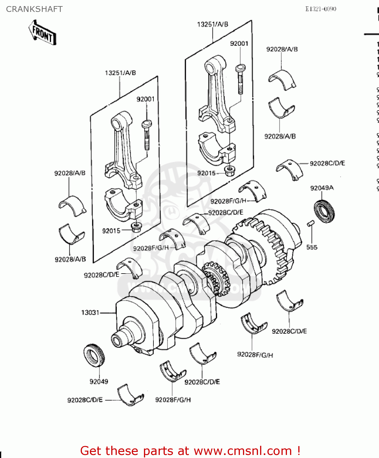 CRANKSHAFT ZG1200A1 VOYAGER XII 1986 USA CALIFORNIA CANADA