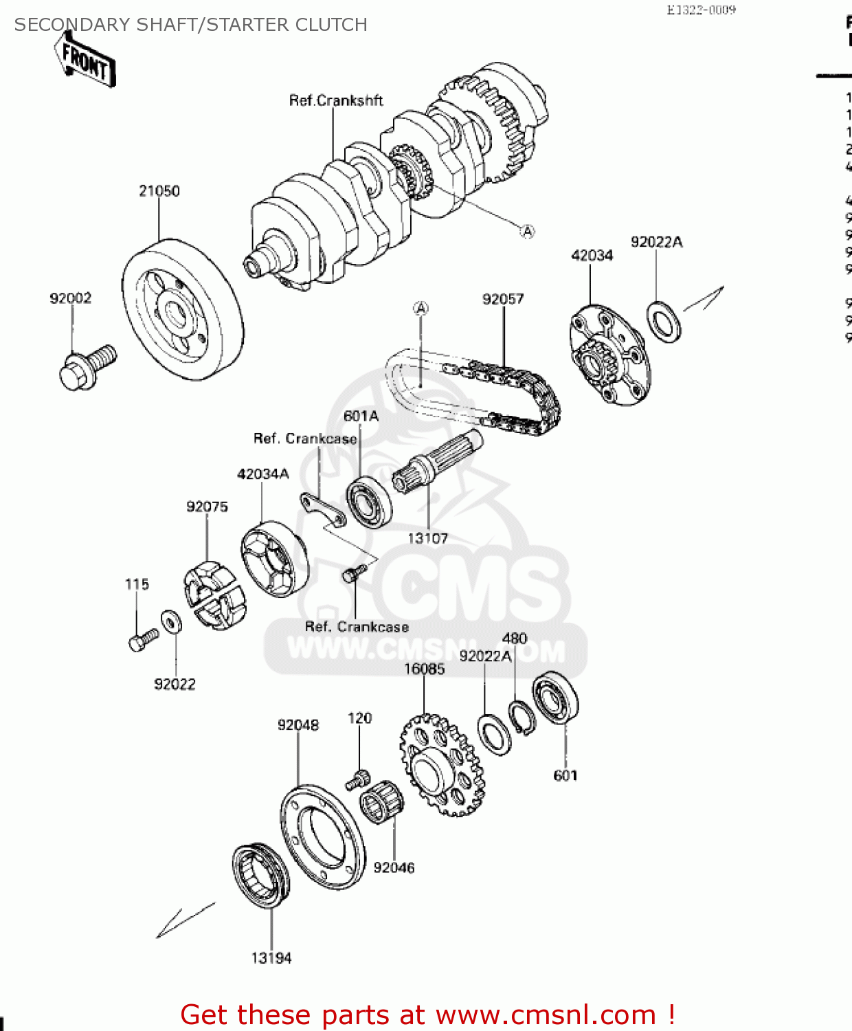 SECONDARY SHAFT/STARTER CLUTCH ZG1200A1 VOYAGER XII 1986 USA CALIFORNIA CANADA