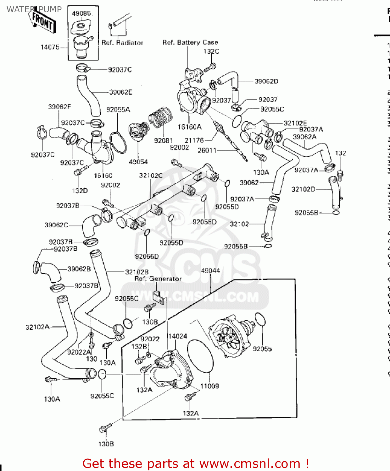 WATER PUMP ZG1200A1 VOYAGER XII 1986 USA CALIFORNIA CANADA