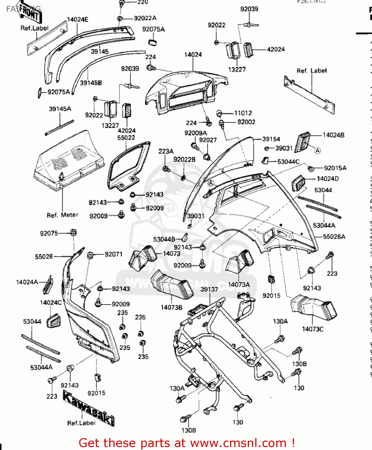 FAIRING ZG1200A1 VOYAGER XII 1986 USA CALIFORNIA CANADA