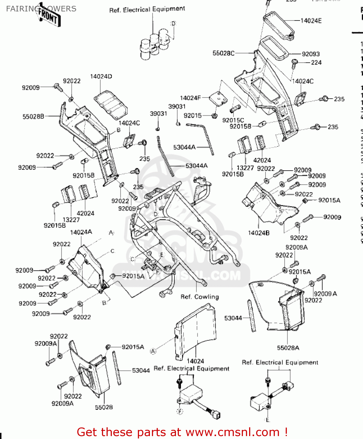 FAIRING LOWERS ZG1200A1 VOYAGER XII 1986 USA CALIFORNIA CANADA