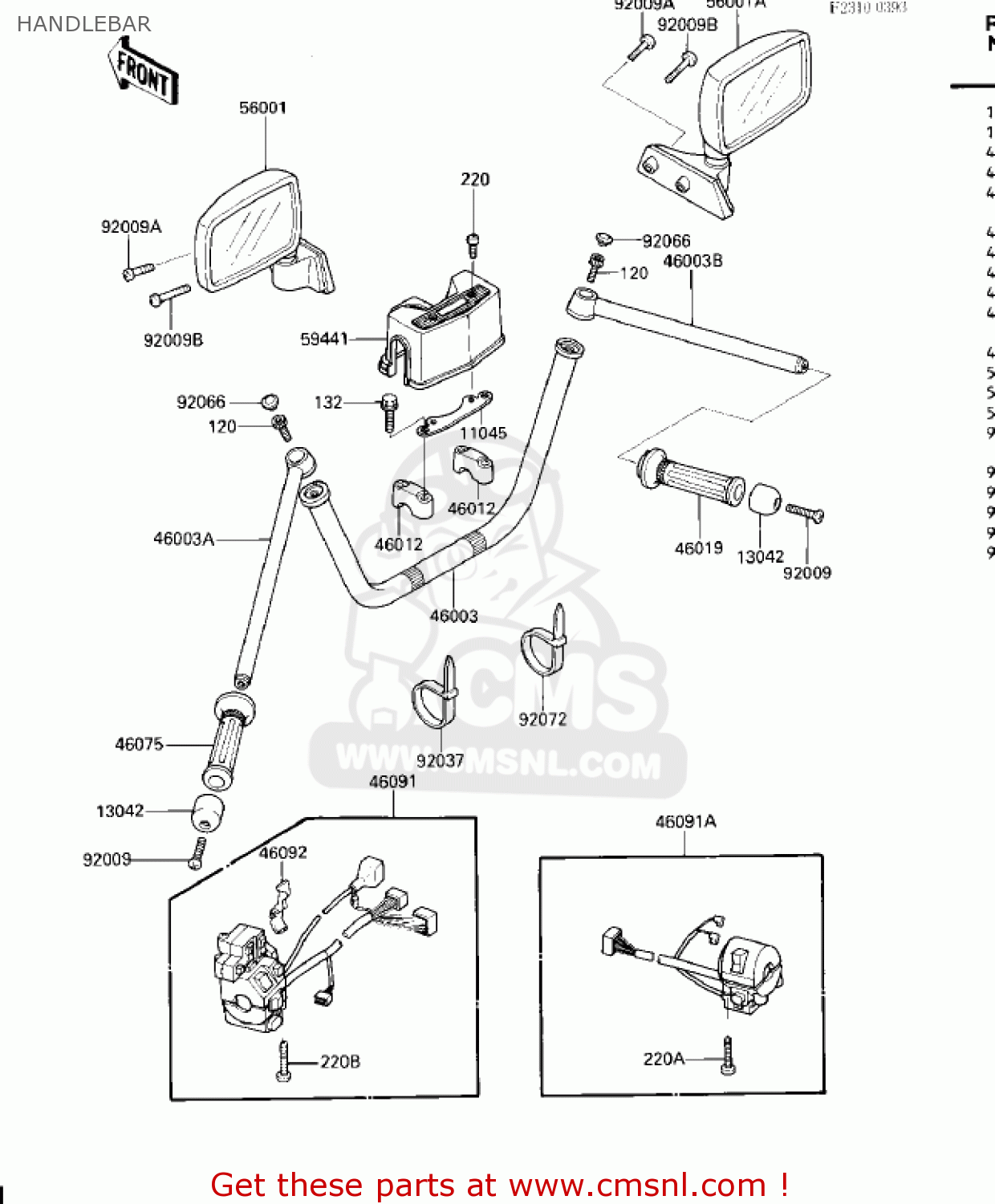 HANDLEBAR ZG1200A1 VOYAGER XII 1986 USA CALIFORNIA CANADA
