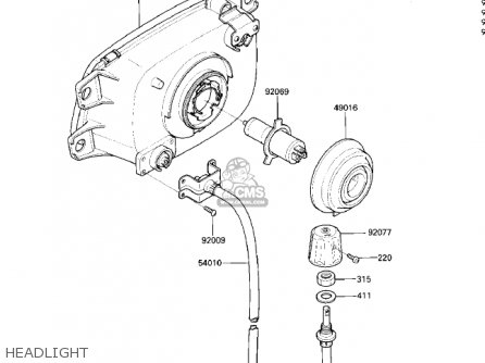 HEADLIGHT - ZG1200A1 VOYAGER XII 1986 USA CALIFORNIA CANADA