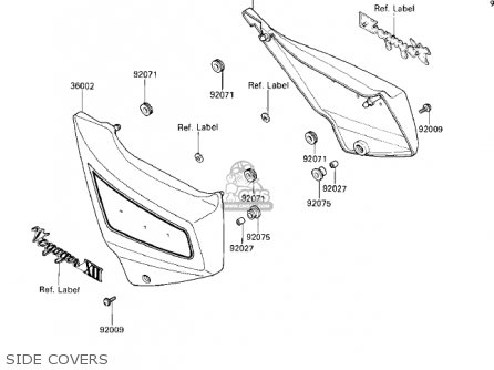 SIDE COVERS - ZG1200A1 VOYAGER XII 1986 USA CALIFORNIA CANADA