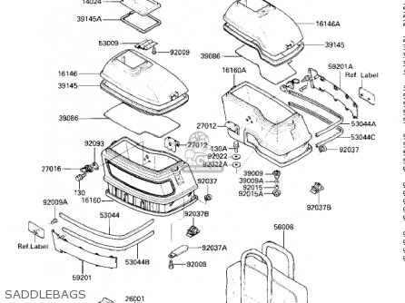 SADDLEBAGS - ZG1200A1 VOYAGER XII 1986 USA CALIFORNIA CANADA
