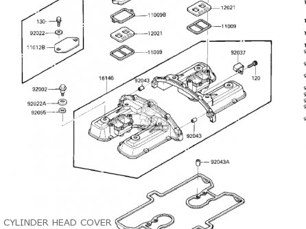 CYLINDER HEAD COVER - ZG1200A1 VOYAGER XII 1986 USA CALIFORNIA CANADA