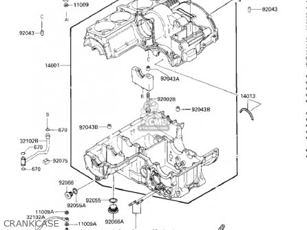 CRANKCASE - ZG1200A1 VOYAGER XII 1986 USA CALIFORNIA CANADA