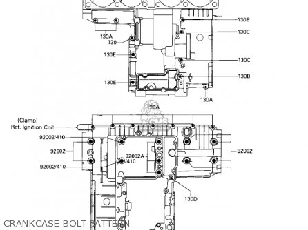 CRANKCASE BOLT PATTERN - ZG1200A1 VOYAGER XII 1986 USA CALIFORNIA CANADA