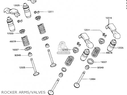 ROCKER ARMS/VALVES - ZG1200A1 VOYAGER XII 1986 USA CALIFORNIA CANADA