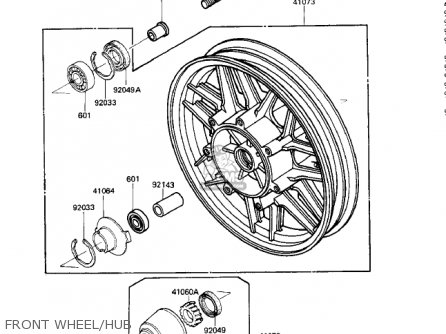 FRONT WHEEL/HUB - ZG1200A1 VOYAGER XII 1986 USA CALIFORNIA CANADA