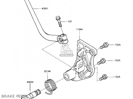 BRAKE PEDAL - ZG1200A1 VOYAGER XII 1986 USA CALIFORNIA CANADA