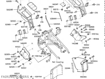 FAIRING LOWERS - ZG1200A1 VOYAGER XII 1986 USA CALIFORNIA CANADA