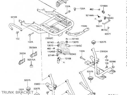 TRUNK BRACKET - ZG1200A1 VOYAGER XII 1986 USA CALIFORNIA CANADA