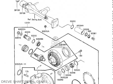 DRIVE SHAFT/FINAL GEARS - ZG1200A1 VOYAGER XII 1986 USA CALIFORNIA CANADA