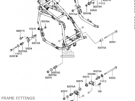 FRAME FITTINGS - ZG1200A1 VOYAGER XII 1986 USA CALIFORNIA CANADA