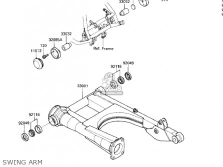 SWING ARM - ZG1200A1 VOYAGER XII 1986 USA CALIFORNIA CANADA