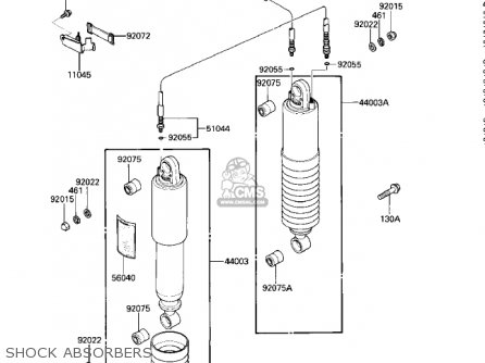 SHOCK ABSORBERS - ZG1200A1 VOYAGER XII 1986 USA CALIFORNIA CANADA