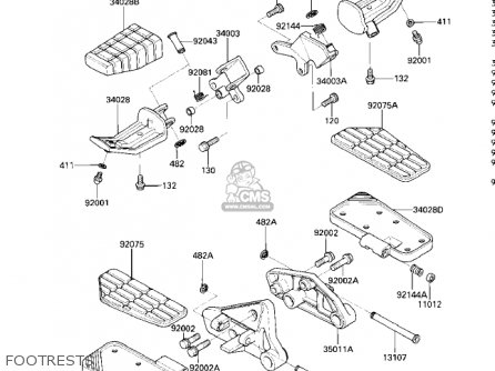 FOOTRESTS - ZG1200A1 VOYAGER XII 1986 USA CALIFORNIA CANADA