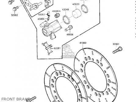 FRONT BRAKE - ZG1200A1 VOYAGER XII 1986 USA CALIFORNIA CANADA
