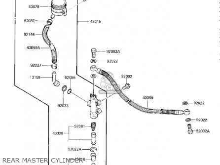 REAR MASTER CYLINDER - ZG1200A1 VOYAGER XII 1986 USA CALIFORNIA CANADA